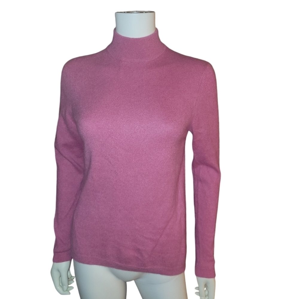 Charter Club Cashmere Turtleneck Sweater Pink M - Picture 2 of 3